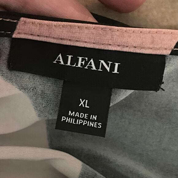 Alfani tunic top blouse shirt women's extra large XL green black throwback - Picture 6 of 15